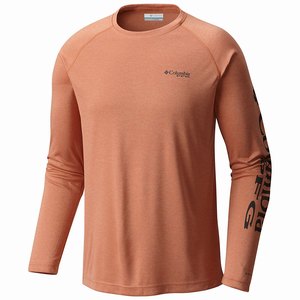 Columbia PFG Terminal Tackle™ Heather Långärmad Tröja Herr Orange (SBQYL0214)